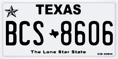 TX license plate BCS8606