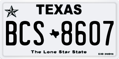 TX license plate BCS8607