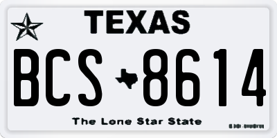 TX license plate BCS8614