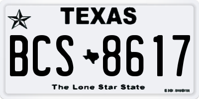 TX license plate BCS8617
