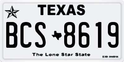 TX license plate BCS8619