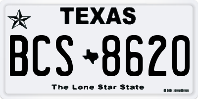 TX license plate BCS8620