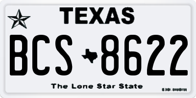 TX license plate BCS8622