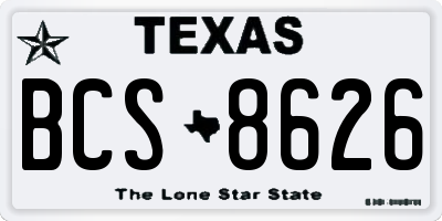 TX license plate BCS8626