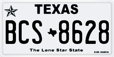 TX license plate BCS8628