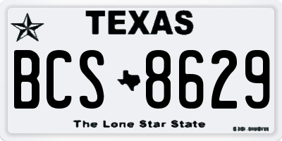 TX license plate BCS8629