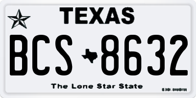 TX license plate BCS8632