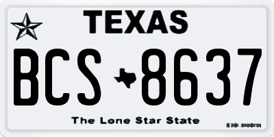 TX license plate BCS8637