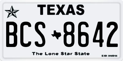 TX license plate BCS8642
