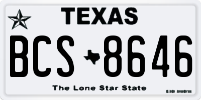 TX license plate BCS8646