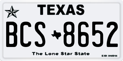 TX license plate BCS8652