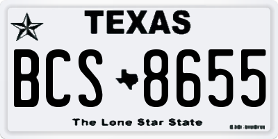 TX license plate BCS8655