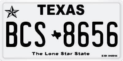 TX license plate BCS8656