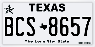 TX license plate BCS8657