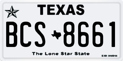TX license plate BCS8661