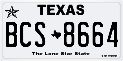 TX license plate BCS8664
