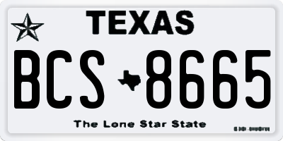 TX license plate BCS8665