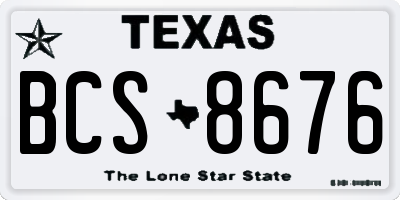 TX license plate BCS8676