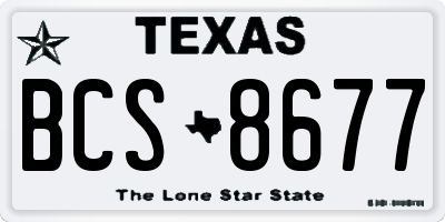 TX license plate BCS8677