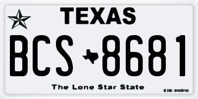 TX license plate BCS8681