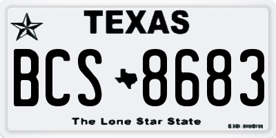TX license plate BCS8683