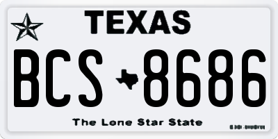 TX license plate BCS8686