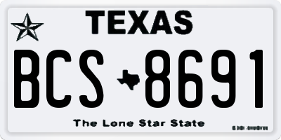 TX license plate BCS8691