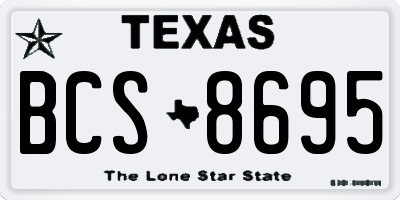 TX license plate BCS8695
