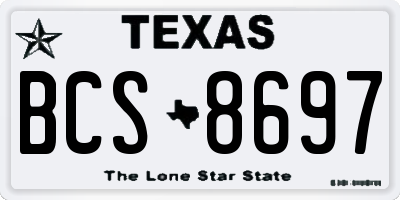 TX license plate BCS8697