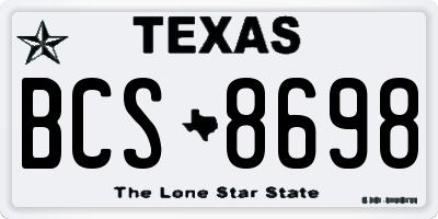TX license plate BCS8698