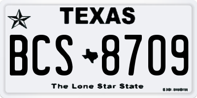 TX license plate BCS8709