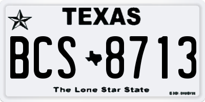 TX license plate BCS8713