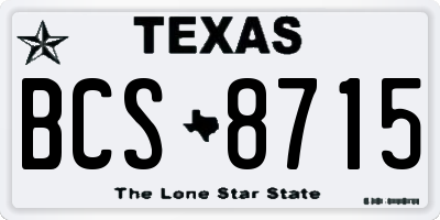 TX license plate BCS8715