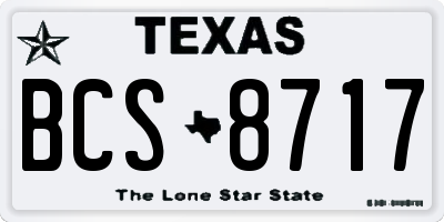 TX license plate BCS8717