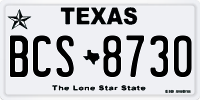 TX license plate BCS8730
