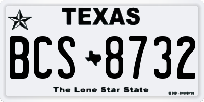 TX license plate BCS8732