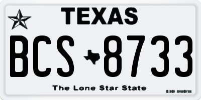 TX license plate BCS8733