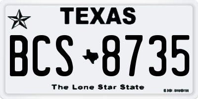 TX license plate BCS8735