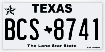 TX license plate BCS8741