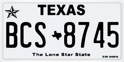 TX license plate BCS8745