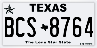 TX license plate BCS8764