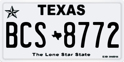 TX license plate BCS8772