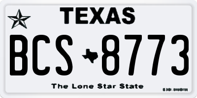 TX license plate BCS8773