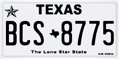 TX license plate BCS8775