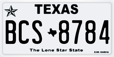 TX license plate BCS8784