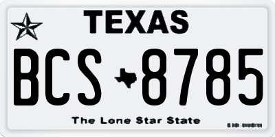TX license plate BCS8785