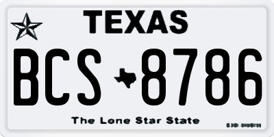 TX license plate BCS8786