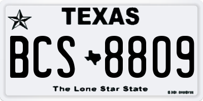 TX license plate BCS8809