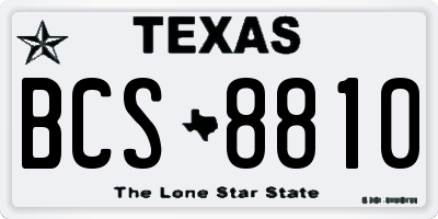 TX license plate BCS8810