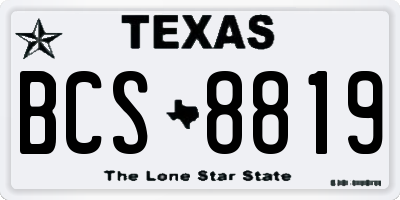 TX license plate BCS8819